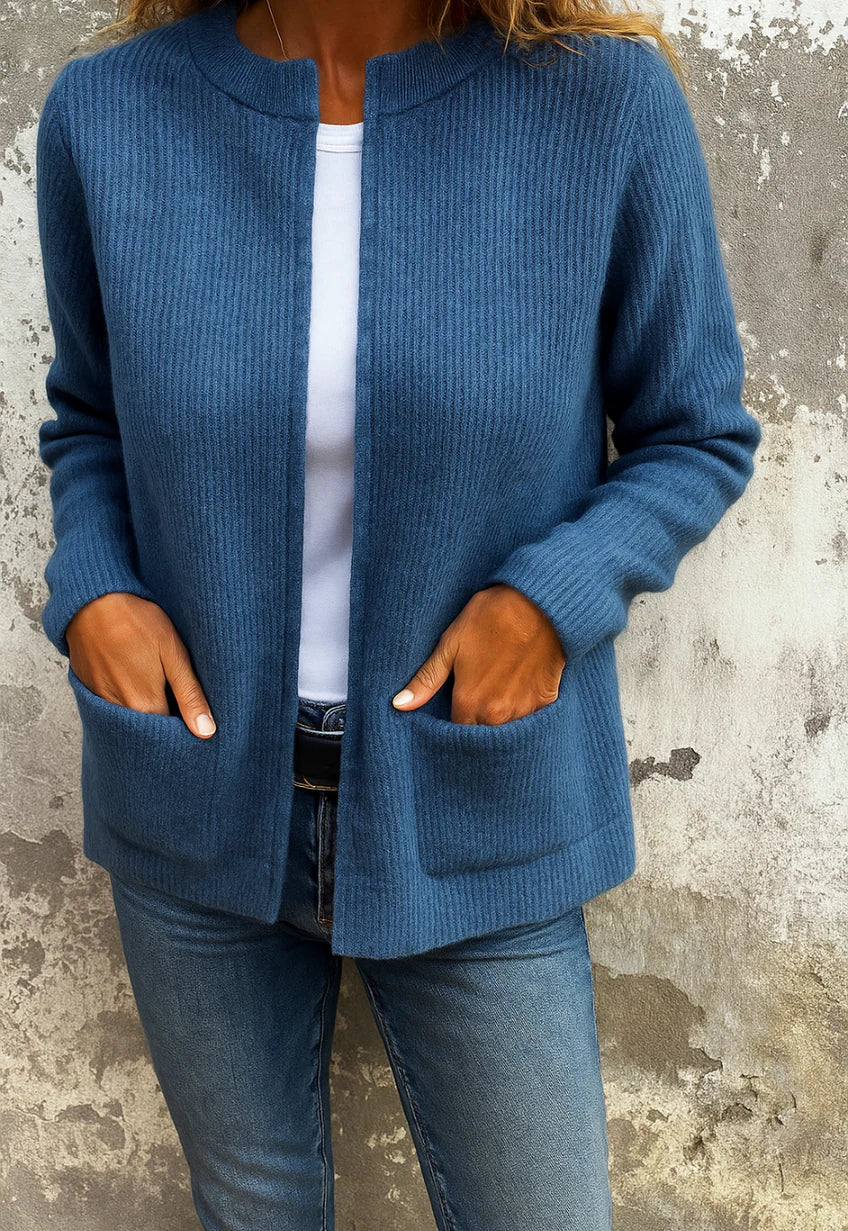 Linda Stylowy kardigan – miękki, ciepły i łatwy do łączenia