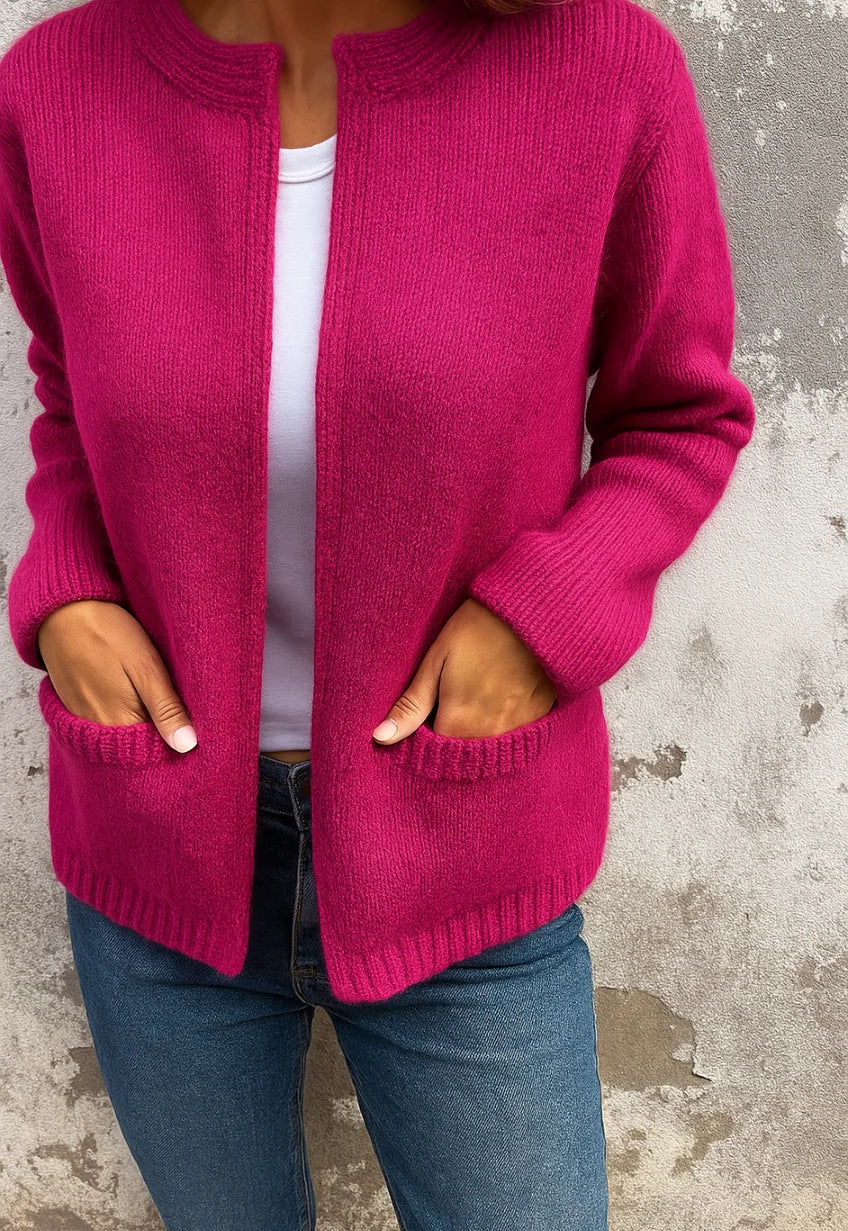 Linda Stylowy kardigan – miękki, ciepły i łatwy do łączenia