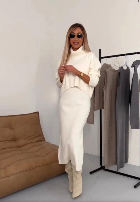 Zestaw Mila – Elegancki komplet dzianinowy