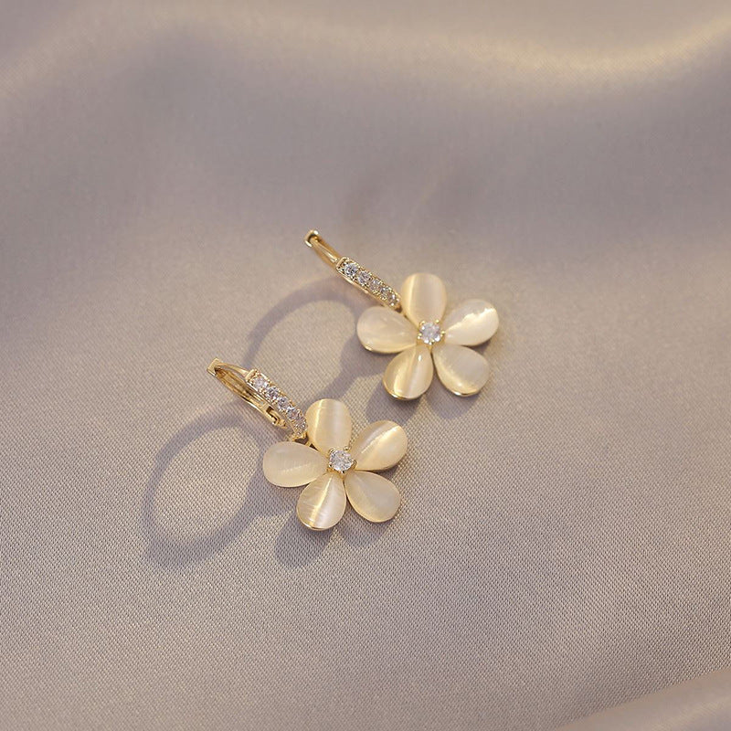 Pristine petal opal earrings