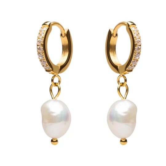 Freshwater pearl hoops