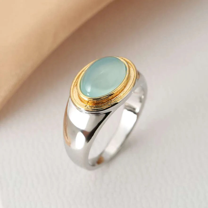 Gabi vintage green moonstone ring