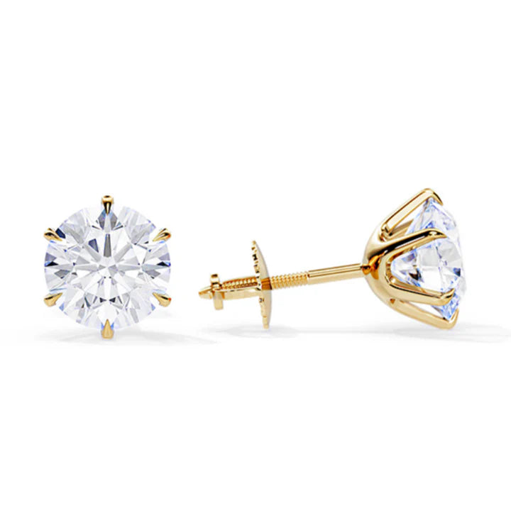 Large Zirconia Earrings with 18K Gold Finish