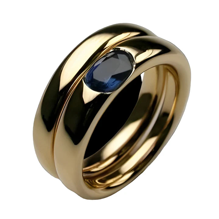 Vintage Gold Ring with Blue Zircon