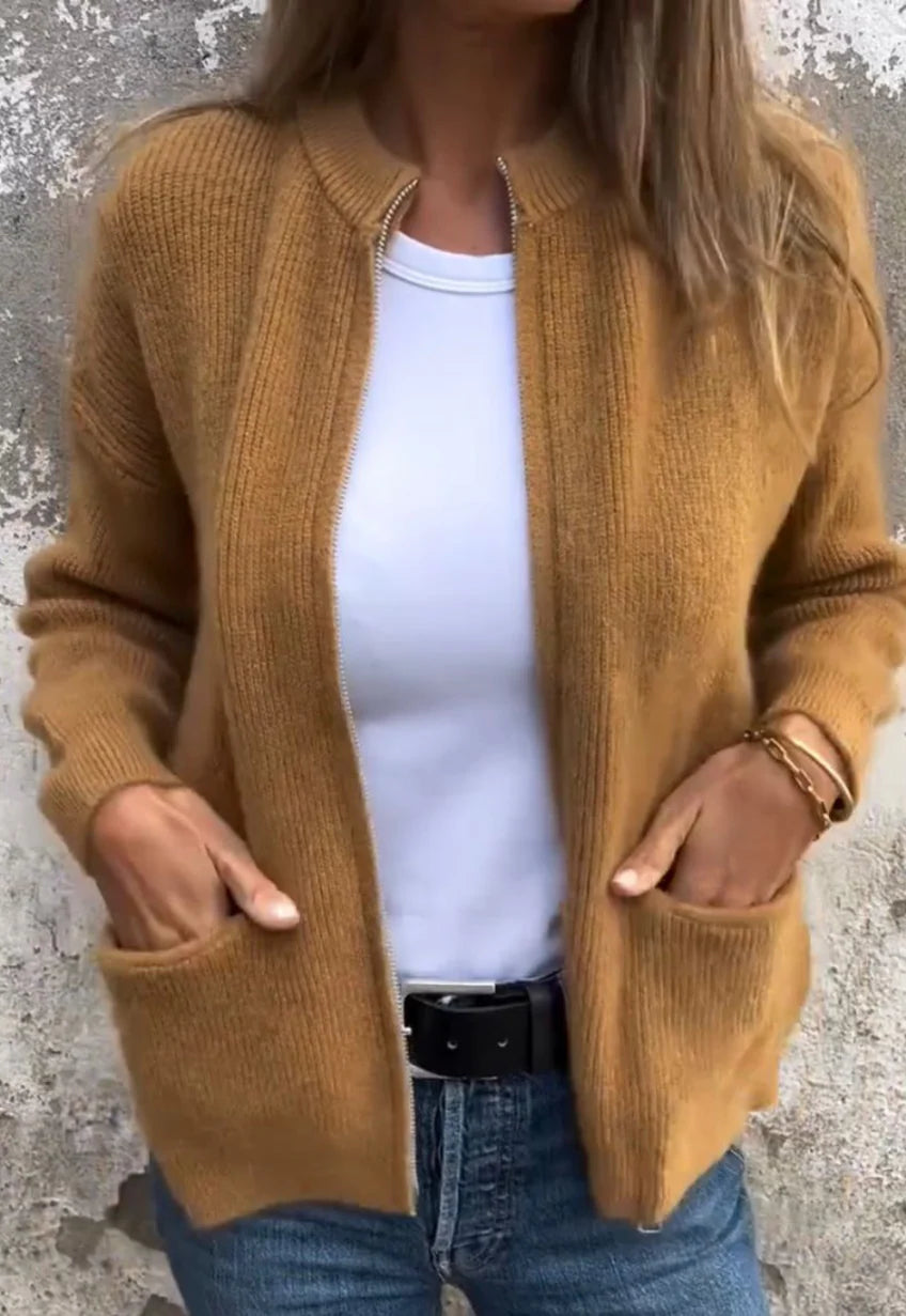 Linda Stylowy kardigan – miękki, ciepły i łatwy do łączenia