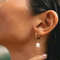 Freshwater pearl hoops